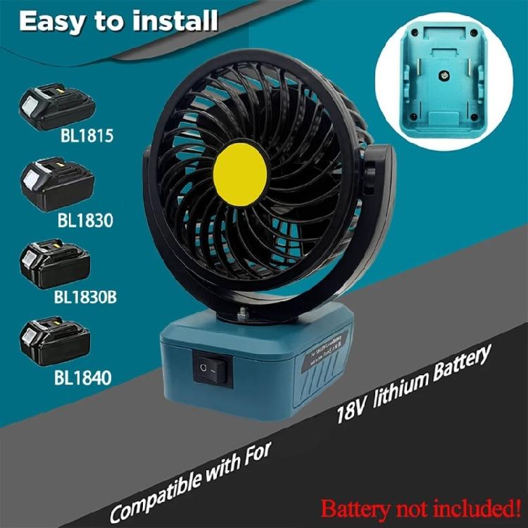 High Efficiency 18W 18V Lithium Batteries Fan For BL1815,BL1830,BL1840,BL1845,BL1860 Battery Tool Cooling Fan for Travel