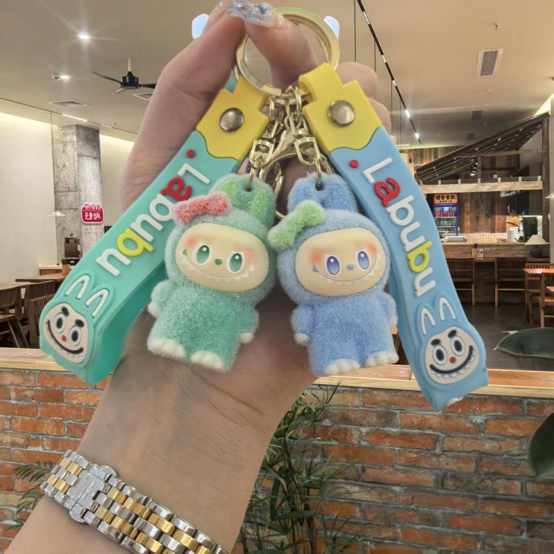 Cartoon Macaron Fleece Doll Keychain Pendant Cute Small Gift Keychain