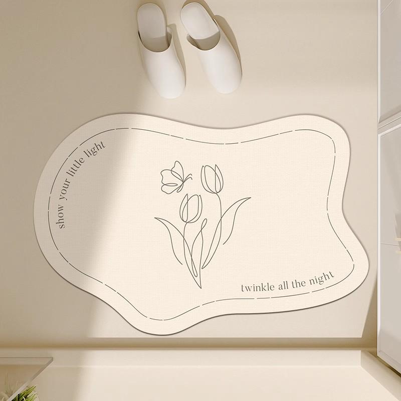 Quick-Dry Diatomaceous Earth Bathroom Mat - Water-Absorbing, Easy-Clean Foot Mat for Toilets