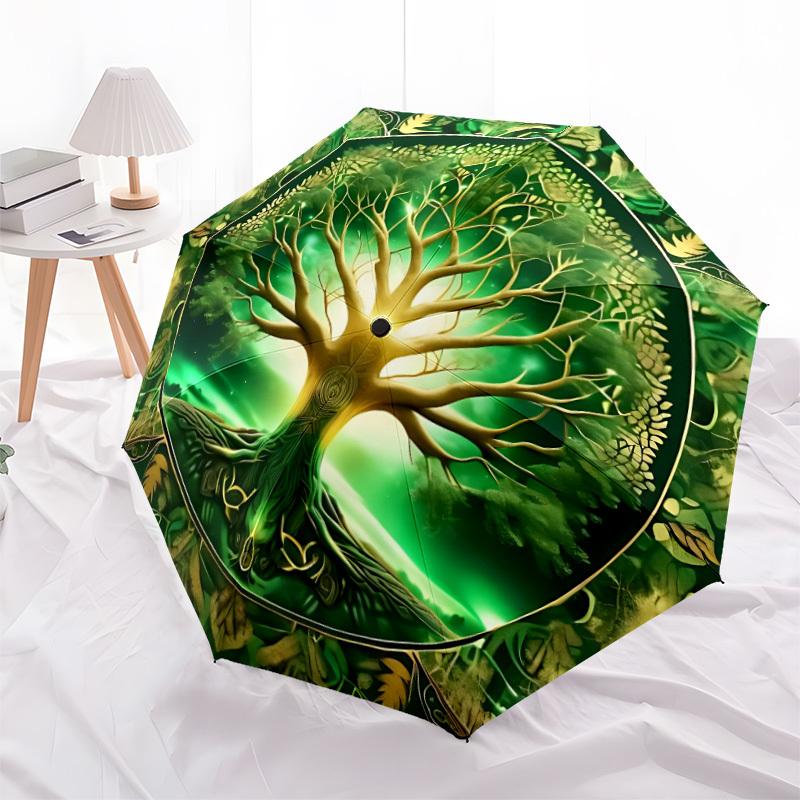 1PC Tree of Life Mandala Automatic Open/close, All-Season Portable Folding Umbrella for Women & Men yy250919157