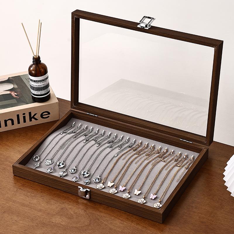 Walnut Wood Large Jewelry Box - Anti-Oxidation Storage for Rings, Earrings, Necklaces, and Bracelets