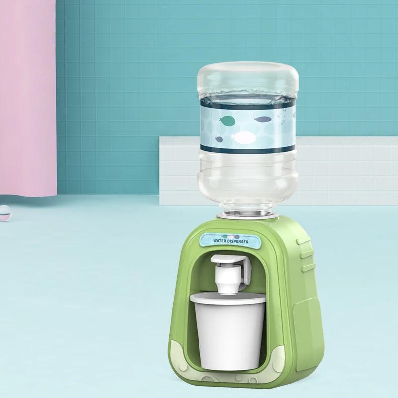 Mini Water Dispenser for Children Kids Gift Cute Cold/Warm Water Juice Milk Drinking Fountain Simulation Cartoon Pig Kitchen Toy