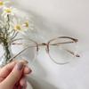 Anti Radiation Women Optical Glasses Anti-blue Oversized Round Eyeglass Frames Clear Metal Eyeglasses