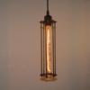 Vintage Industrial Wrought Iron Pendant Lamp with Edison-Style Energy-Saving Tube for Coffee Shop or Bedroom