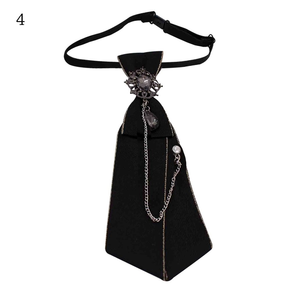 Crystal Pendant Jewelry Bowtie Metal Chain Cravat Fashion JK Shirt Decoration  Men Women