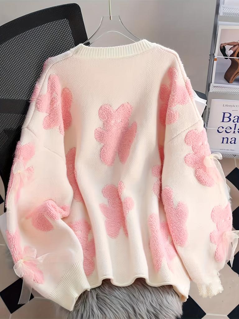 Women's Casual Loose-Fit Round-Neck Sweater