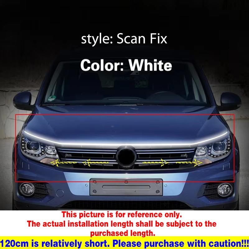Car Flashing 1pcs Waterproof Car light DRL Daytime Running Light with Start Scan fog lamp 12V for Volkswagen VW Tiguan 2007-2022