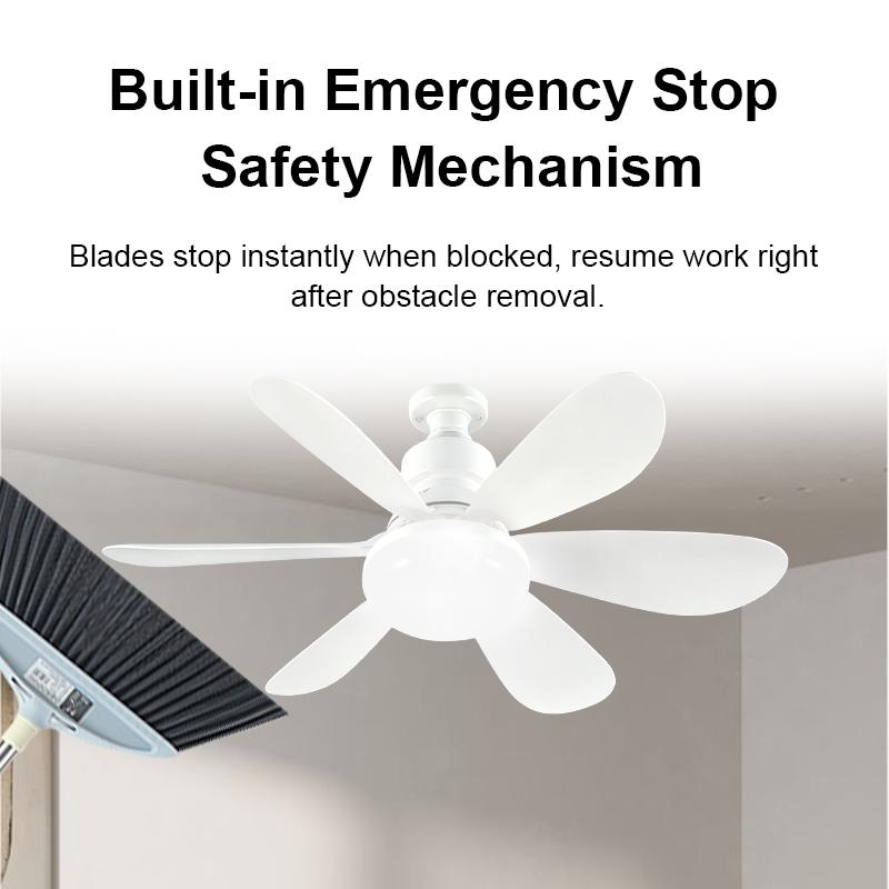 Mini Ceiling Fan with Light LED Professional Remote Control Smart Bulb Fan SMD High Brightness Electric Ceiling Fan for Office