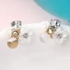 French Crystal Super Fairy Earrings Irregular Camellia Flower Stud Earrings Personality Temperament Niche Elegance Earrings