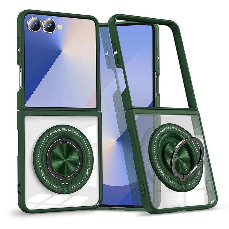 Samsung Z Flip7/6/5 360° Rotating Magnetic Wireless Charging Drop-Proof Clear Case