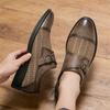 Summer New Breathable Mesh Patchwork Leather Shoes for Men Luxury Designer Formal Wedding Dress Homecoming Monk Strap Loafers
