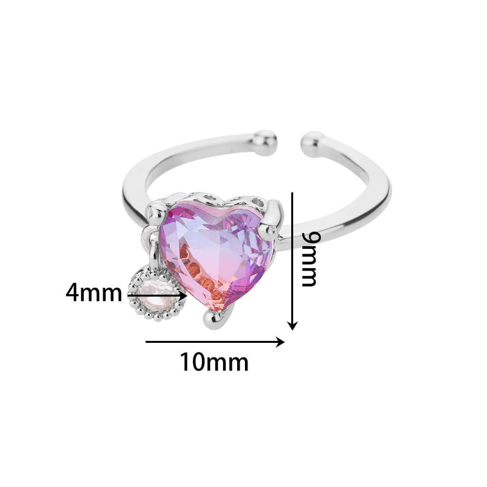 

Розовые Синие Циркониевые Кольца-Сердца для Женщин из Нержавеющей Стали Золотого Цвета Регулируемое Кольцо для Пары Женское Свадебное Эстетичное Циркониевое Подарок resizable