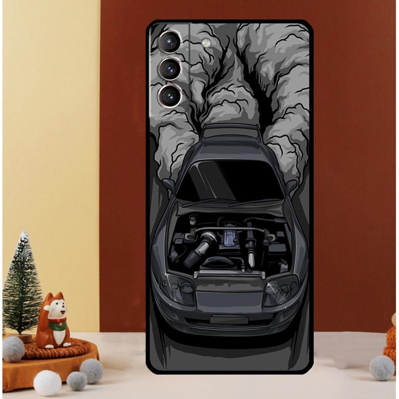 Sports Car JDM Drift Case For Samsung Galaxy S23 S24 Ultra S8 S9 S10 S22 Plus Note 10 20 Ultra S20 S21 FE Cover