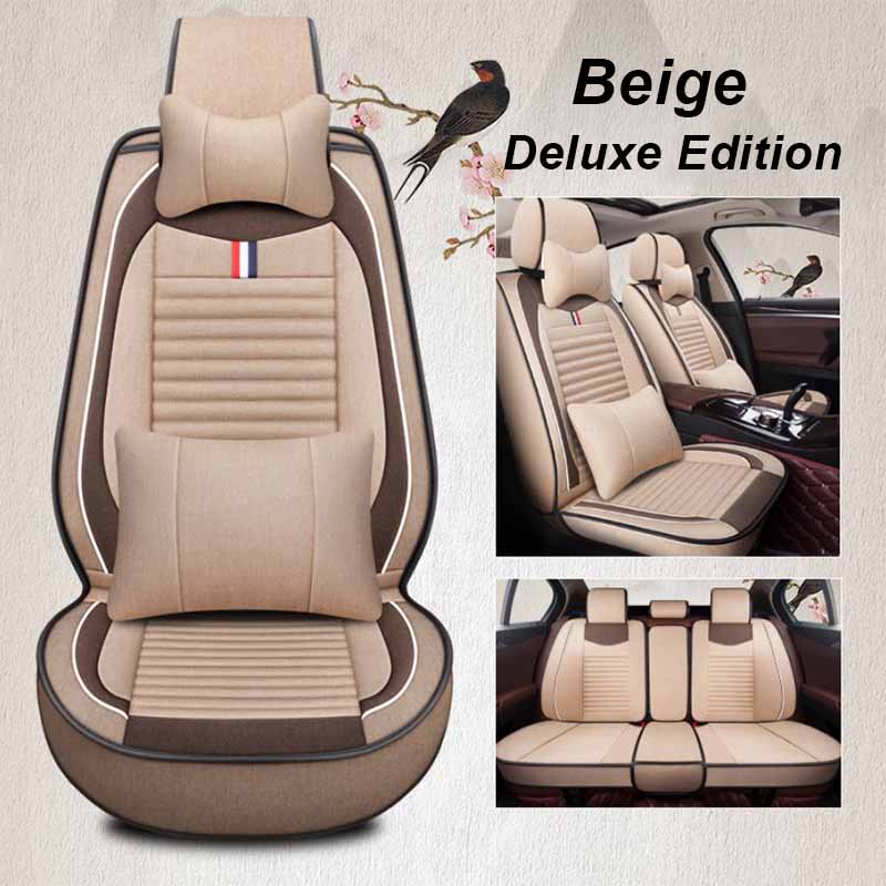 Car Seat Cover Linen Special Seat Cover Four Seasons Universal Seat Cushion Full Envelope Fabric Seat Cover Cushion
