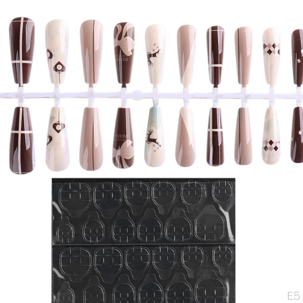 24 Pieces Nails Stylish with Double-Sided Tapes Fashion False Fingernails DIY Women Girls