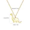 Stainless Steel Minimalist Dinosaur Pendant Necklace for Kids