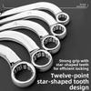 Chrome Vanadium Steel Tools Fluted End Design S-type Box Wrench 12-angle Contact Points Easy Access Tight Spaces