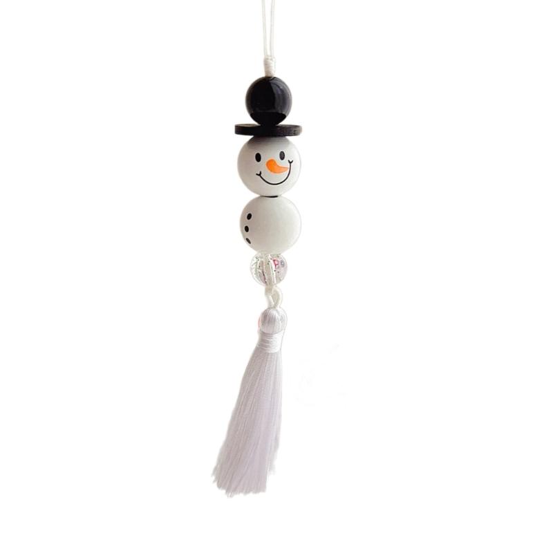 

Christmas Theme Phone Lanyard Puppet Pendant Strap Detachable Beaded Phone Chain Keyring Portable Accessory for Women белый