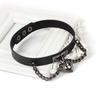 Gothic Black Heart Locket Charm Chain Leather Choker Collar Necklace For Women Punk Jewelry
