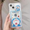 Blue Cartoon Card Insertable Apple iPhone Case for 13/14/12Pro, XR/XsMax, and 15.