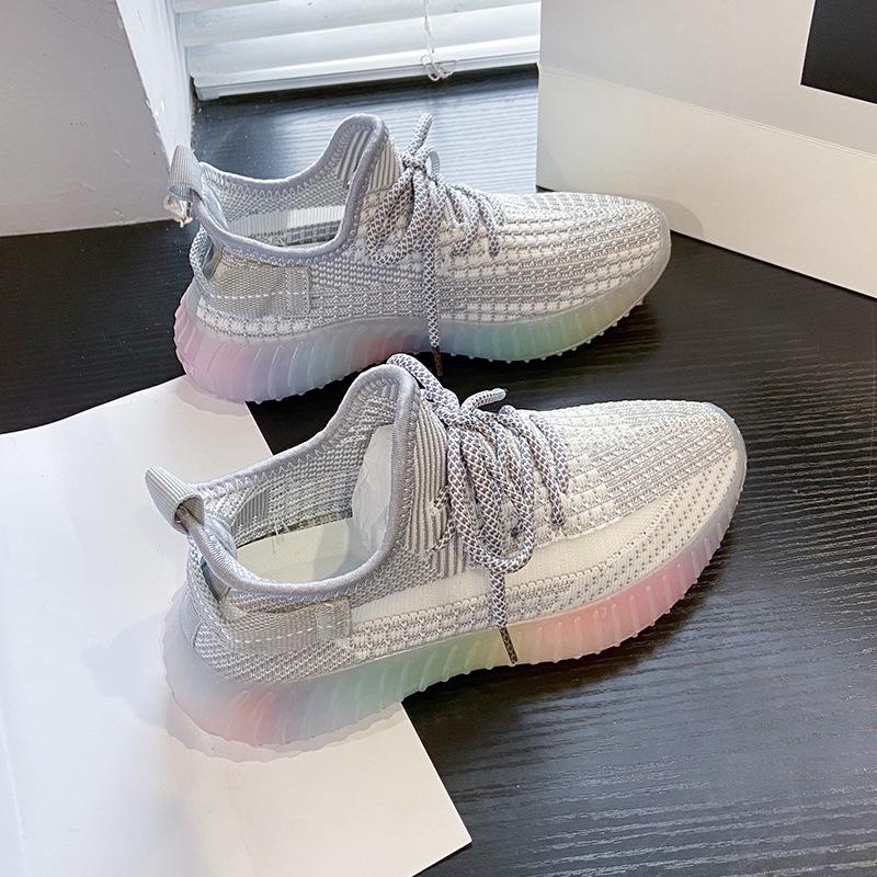 Women's Flyknit Korean-Style Spring 2026 Breathable Fashion Running Shoes