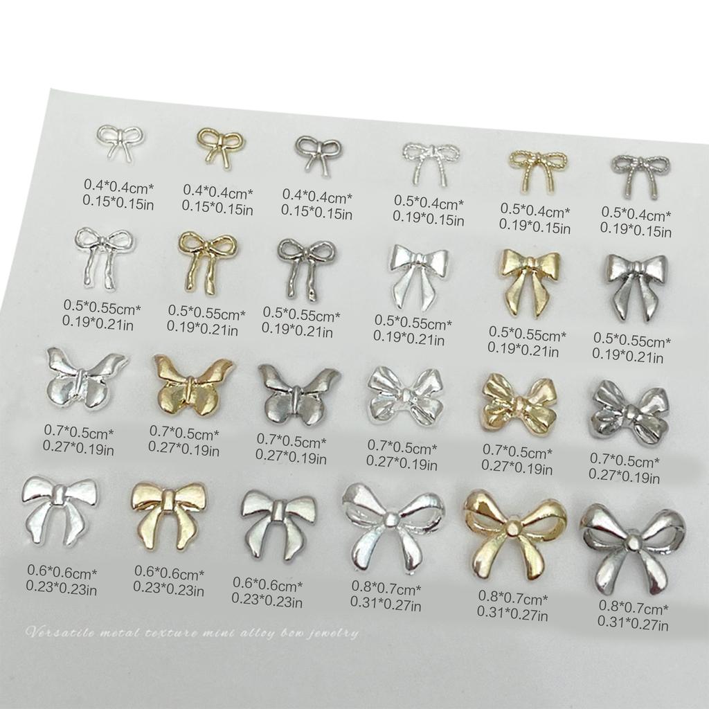 20pcs 3D Metal Nail Charms Bowknot Nail Decorations DIY Nails Art Accessories for Eye Catching Looks