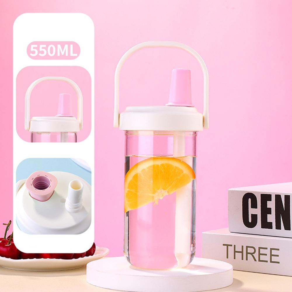 Plastic Pearl Milk Tea Straw Cup Straigh Drinking Drink Cup Portable Water Cup  Student