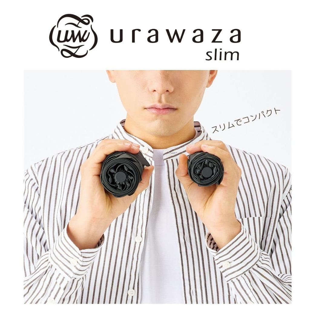 urawaza slim Folding Umbrella Folds in 3 seconds Urawaza Slim Shape Memory Stable Shape Plain Manual Opening Easy to Open and Close Lightweight Water