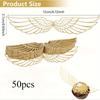 50pcs Golden Glitter Wings Chocolate Toppers with Packaging Snitch Wing Designs for Wizard Party Decorations Perfect for Cake Topper Decorations