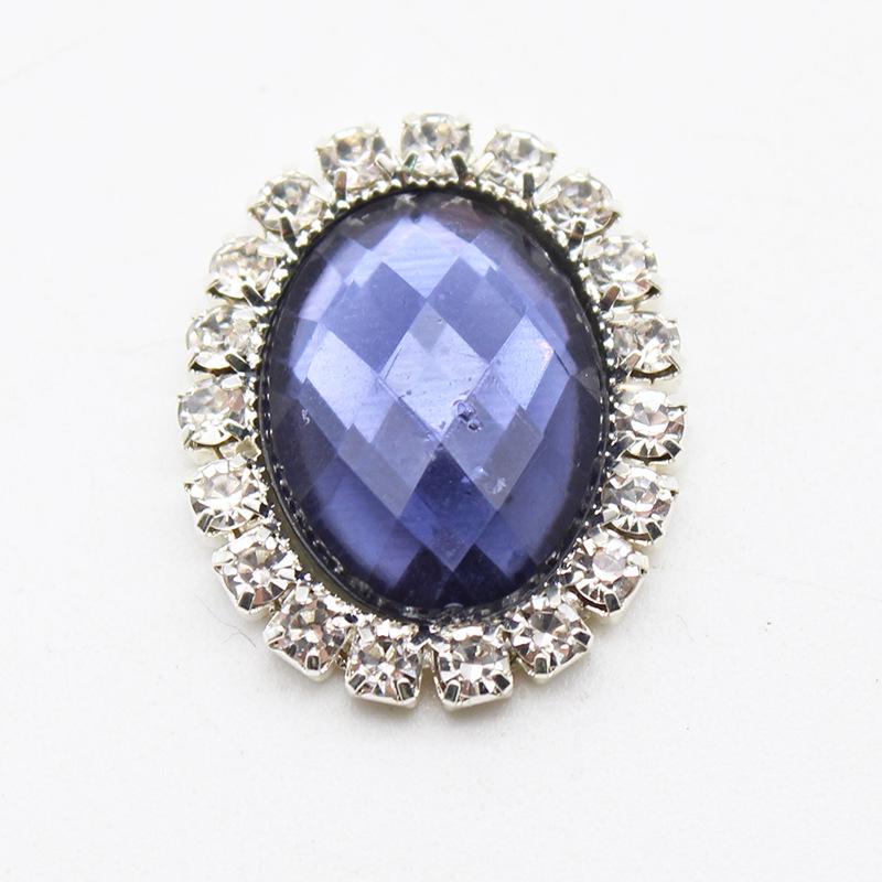 20x24mm Oval Acrylic Rhinestone Flatback Buttons for Handmade Jewelry and DIY Clothing Accessories