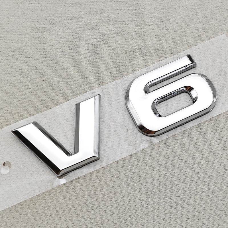 3D ABS Red Chrome Black V8 V6 Car Rear Trunk Sticker Emblem Badge Decals For TOYOTA Auto Accessories