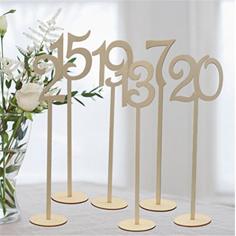 10Pcs Fashion Wooden Wedding Party Supplies Holder Table Number Figure Card Digital Seat Decoration