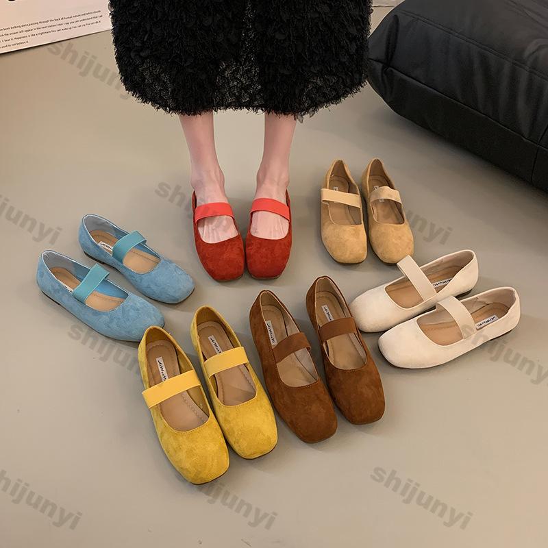 Fashion New Fashion Suede Loafers for Women Flats Single Shoes Spring Slip-on Fashion Casual Mary Jane Shoes Fashion Dress Zapatos Mujer