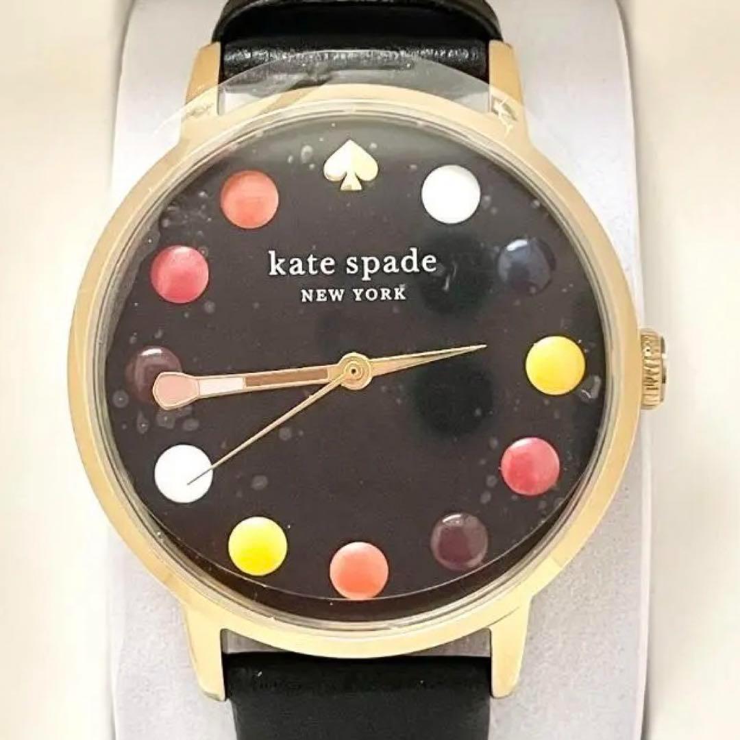 Used kate spade watch ladies palette dot leather analog black