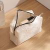 Borsa da Trucco da Donna in Pizzo Rete Grande Capacità Organizzatore per Cosmetici e Gioielli Borsa Quadrata Portatile con Cerniera Borsa da Toilette