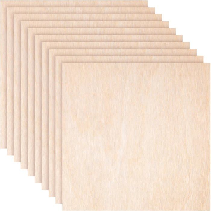 Planche De Contreplaqué - Creative Deco - 10x 400x400mm - Bois Brut Bouleau - Idéal Pour DIY - Polyvalent