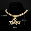 Men's Retro English Letter Rhinestone Necklace - Trendy Cuban Link Chain