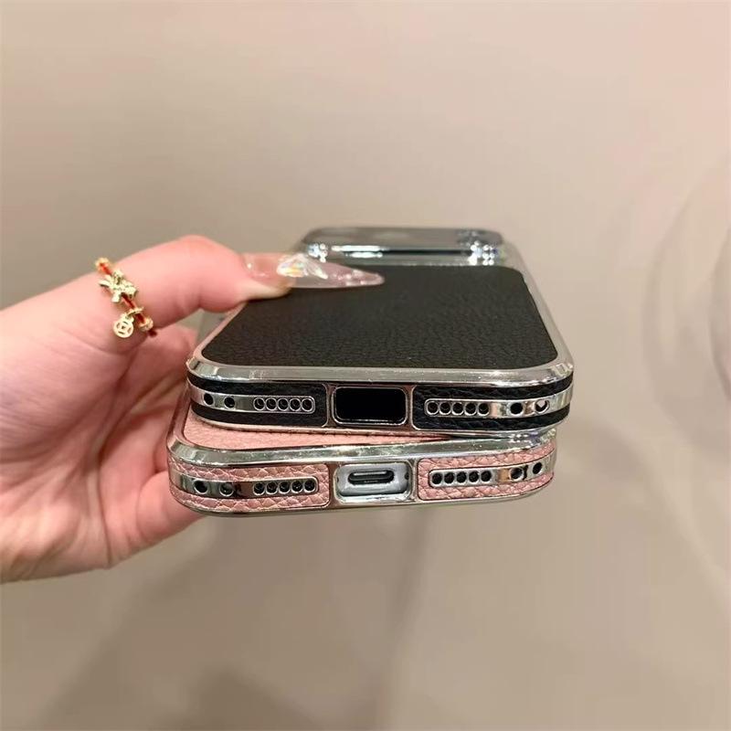 Aurora Lens Lychee Pattern Case for iPhone 17 Pro Max - Transforms Into Large Window, Apple 16 Protective Cover