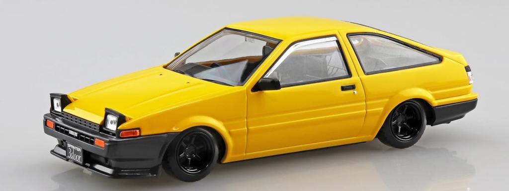 Aoshima Bunka Kyozaisha Raku Plastikový Snap Kit Toyota Sprinter Trueno Custom Žlutý Plastový Model 1/32 č.11CU-YW Barevně kódovaný (Auto)