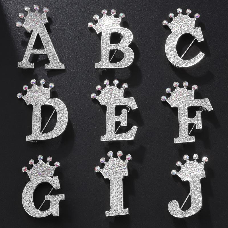 Unisex Versatile English Letter Brooch Lapel Pin for Suits and Clothing