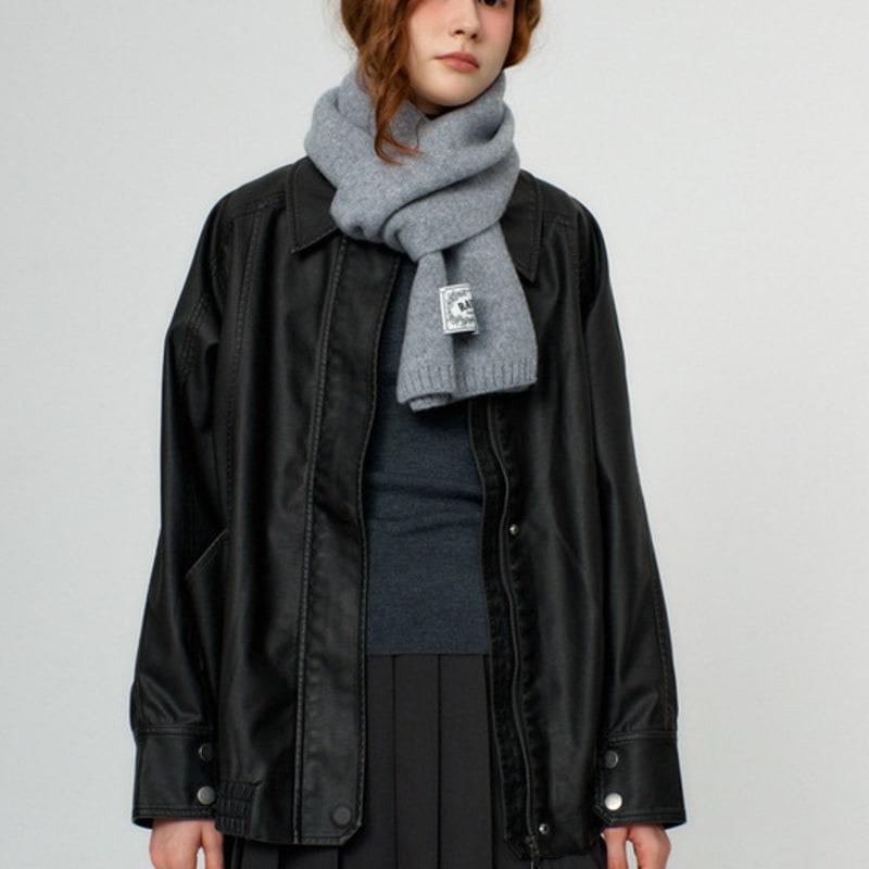 RAVEROUS Basic Plain Muffler_Melange Gray