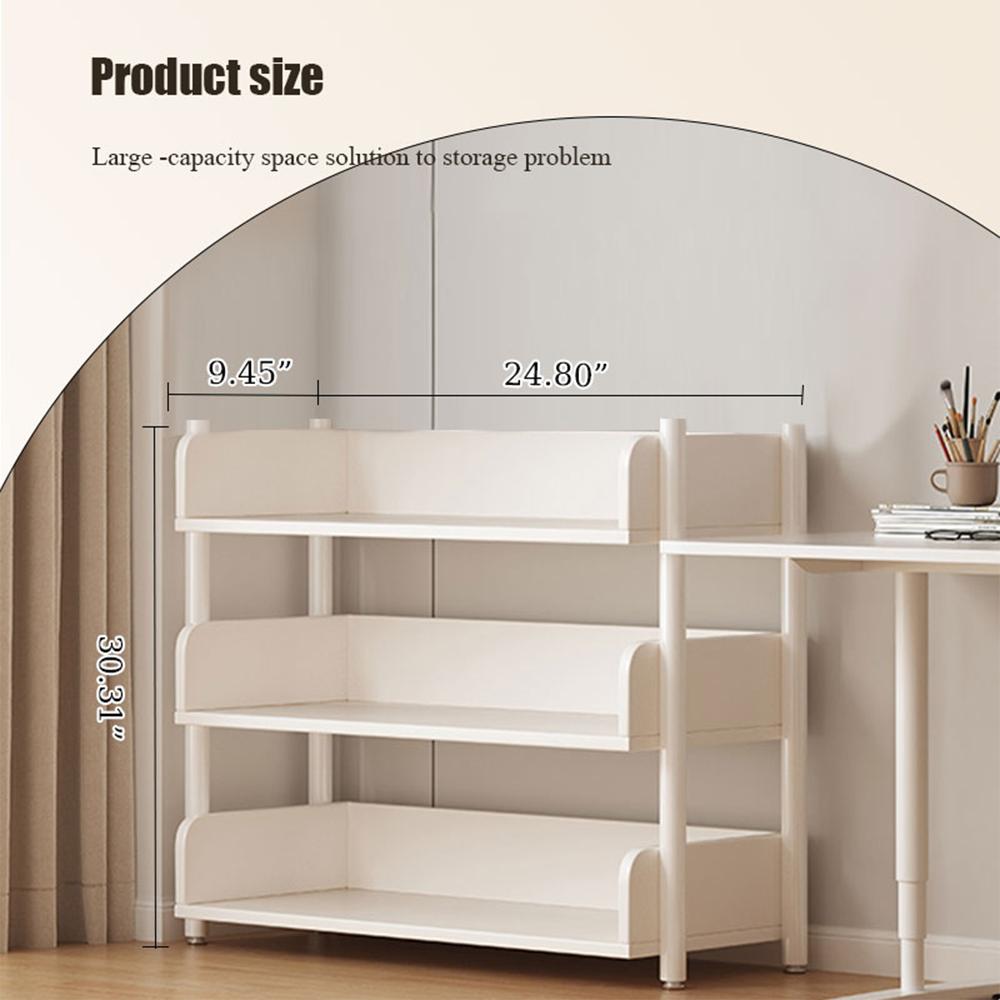 Multi-level bookshelf easy to assemble - white metal storage box, dustproof design, perfect for books and sundries - perfect for L белый