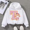 PAW Patrol Child White Long- Sleeve Hoodie Girls Skye Polyester Tops Cartoon 26 Letter Printed Pullover Children Birthday Gifts