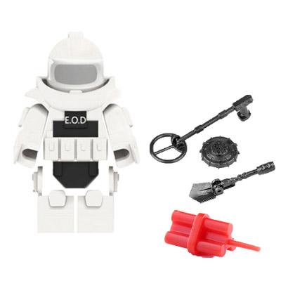 Military Building Blocks Figures Protective Bomb Disposal Suit EOD Special Forces Mine Detector Combination Bricks Toy Kids J019