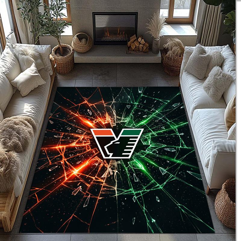 Venezia FC Football Print Crystal Velvet Rug, Comfortable Water Absorbent Non Slip Indoor Floor Carpet