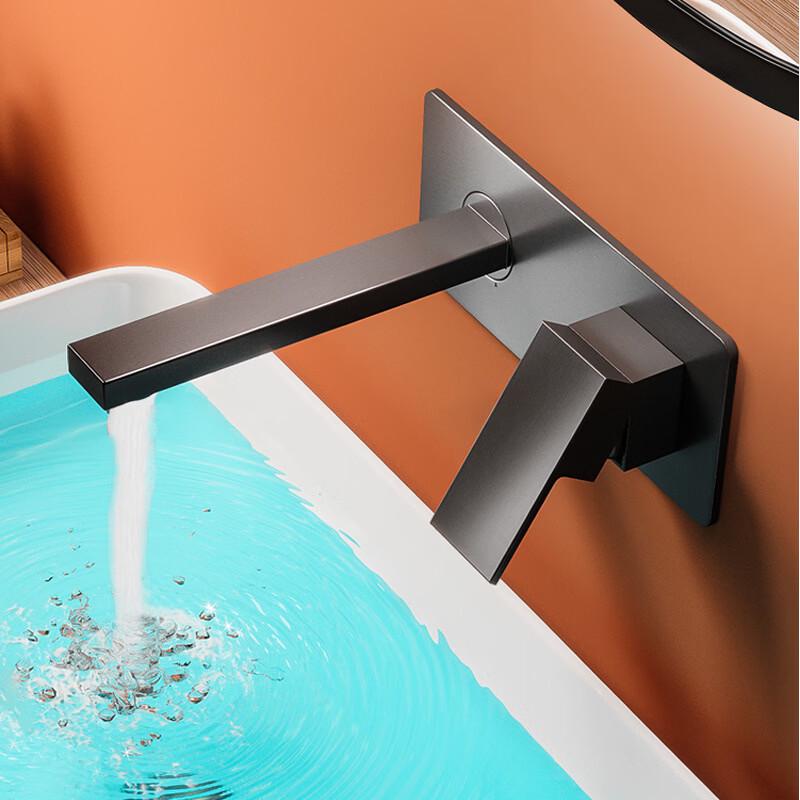 Copper Concealed Wall-Mounted Bathroom Faucet