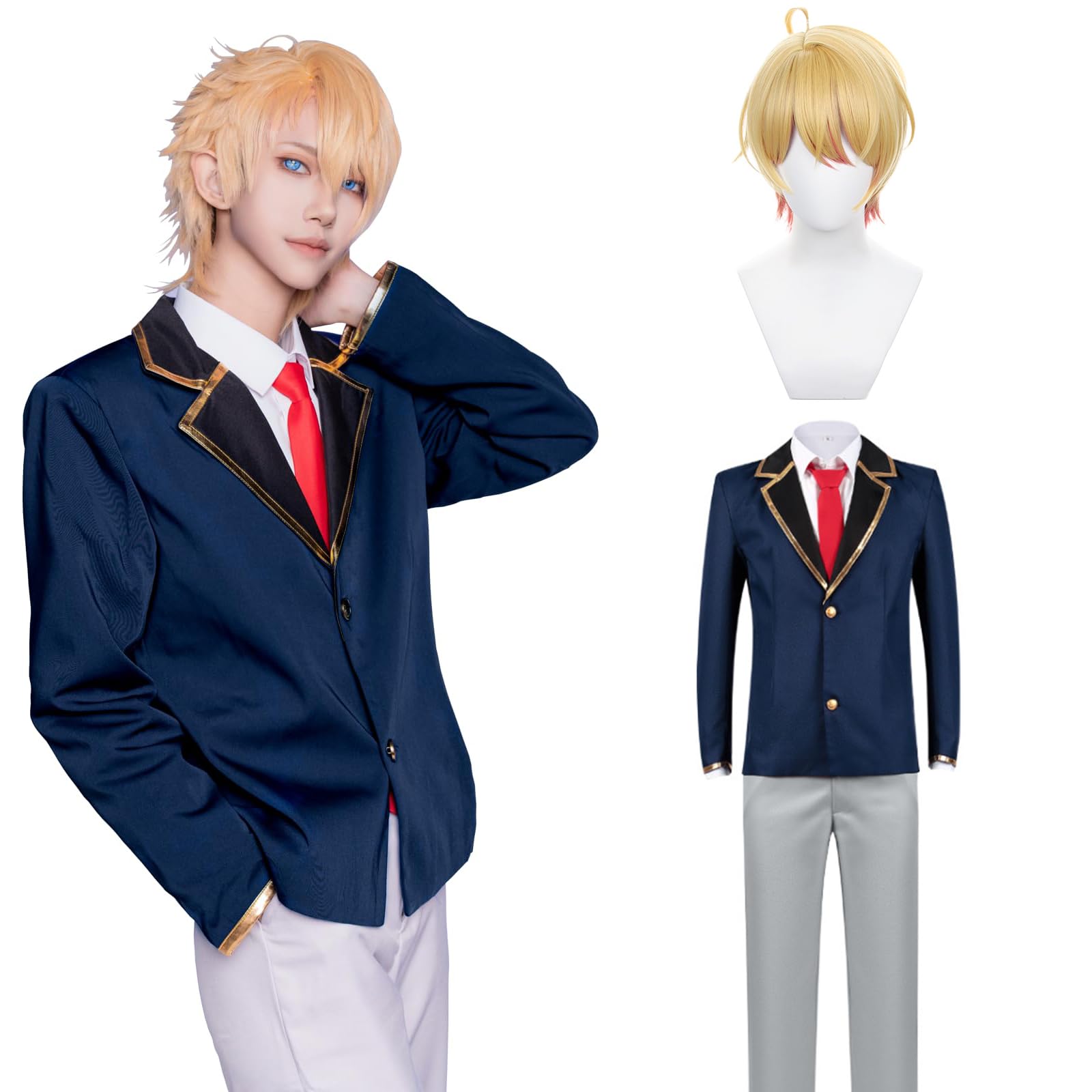 

[CR ROLECOS] Костюм для косплея Хосино Аква, Костюм из аниме/манги с париком, Полный комплект, Взрослый, для школьных фестивалей, мероприятий и фотосессий (L)