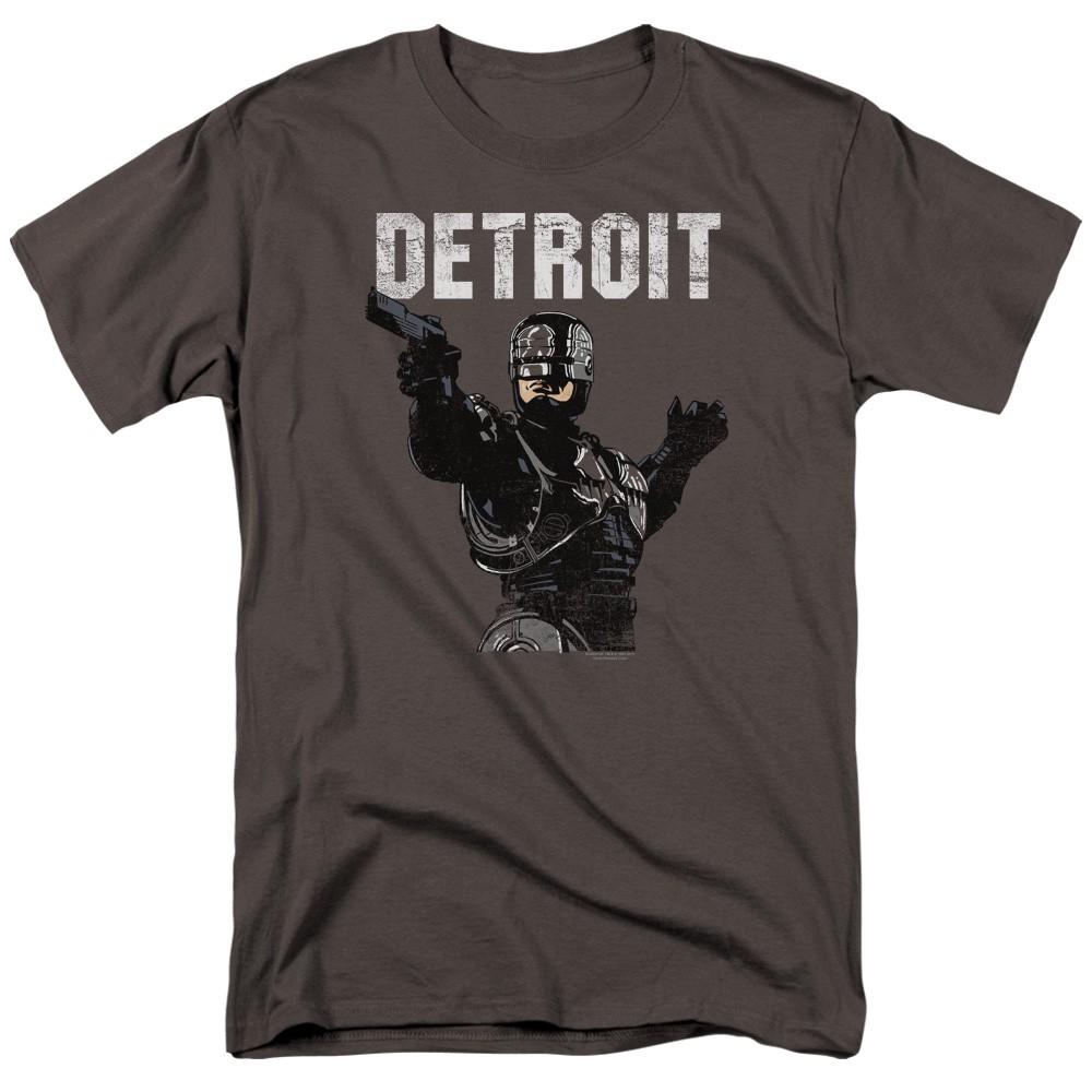 Robocop - Detroit - Adult Unisex Short Sleeve T-Shirt - Gray XL