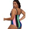 2022 Plus Size Slimming One-Piece V-Neck Spaghetti Strap Swimsuit for Women