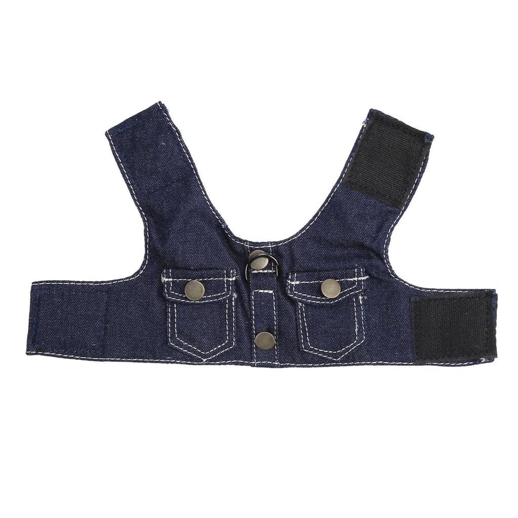 Hunde-Jeansjackengeschirr, weiches, bequemes, atmungsaktives Hunde-Jeanswestengeschirr mit Nylonleine für Haustiere